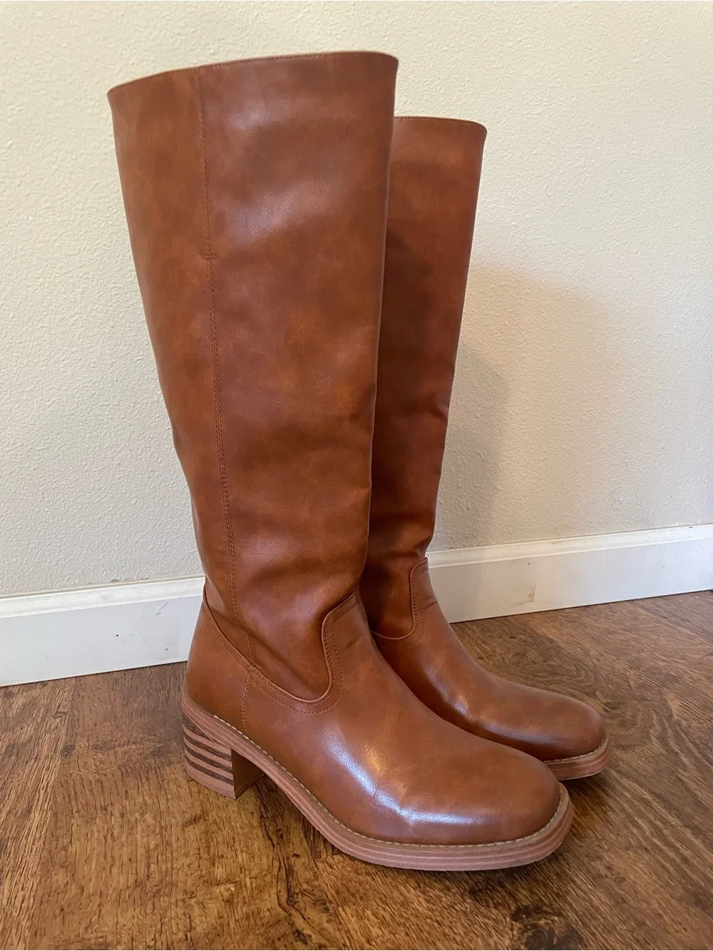 Amazon Women's Tall Cognac Knee Boots